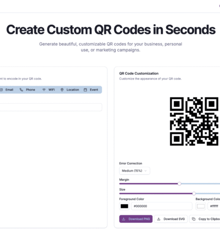 QR Code Generator AdSense Approval Tool Script